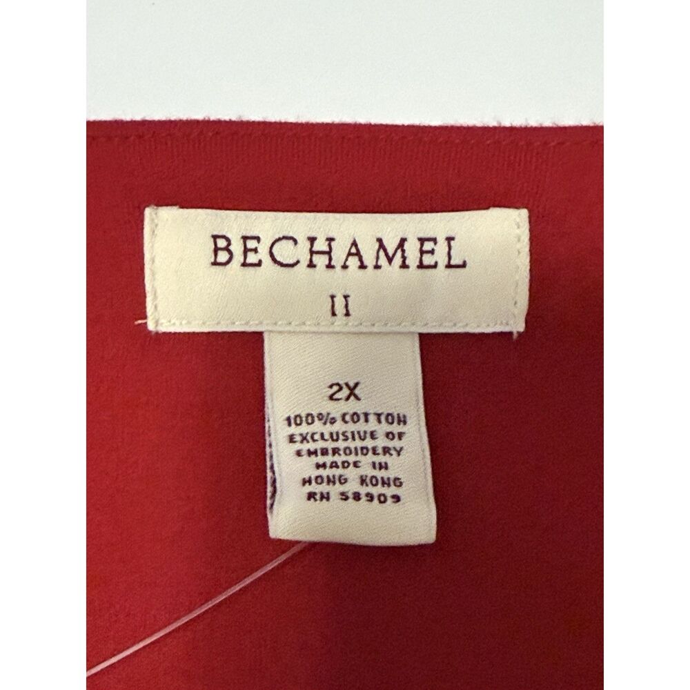 Vtg Bechamel Embroidered Dog Novelty Top Button Sweater Shirt Cardigan Red 2X - Picture 9 of 13